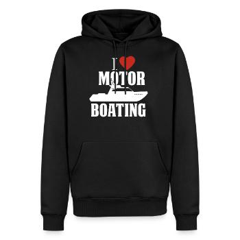 Motor Boating Shirt I Love Motor Boating Funny - Men's Premium Hoodie - black - Front - Nico (187cm) & Julia (174cm)