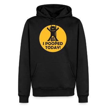 I pooped today quote - Men's Premium Hoodie - black - Front - Nico (187cm) & Julia (174cm)