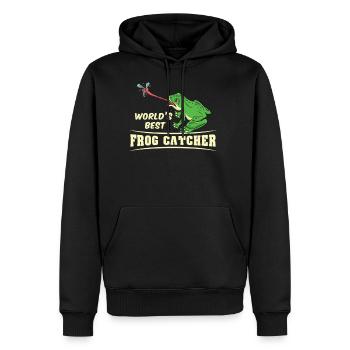World s Best Frog Catcher For Herpetologist - Men's Premium Hoodie - black - Front - Nico (187cm) & Julia (174cm)