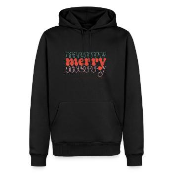 Merry - Men's Premium Hoodie - black - Front - Nico (187cm) & Julia (174cm)