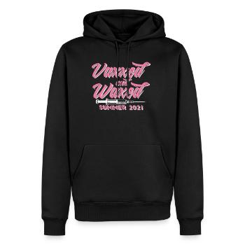 Vaxxed and Waxed - Men's Premium Hoodie - black - Front - Nico (187cm) & Julia (174cm)
