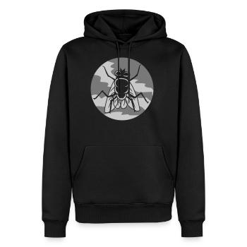 Round house fly small - Men's Premium Hoodie - black - Front - Nico (187cm) & Julia (174cm)