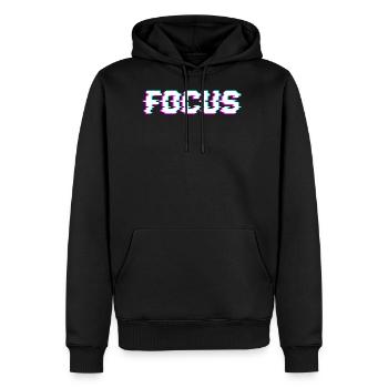 Glitch Focus - Men's Premium Hoodie - black - Front - Nico (187cm) & Julia (174cm)