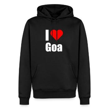 I Love Goa - Men's Premium Hoodie - black - Front - Nico (187cm) & Julia (174cm)