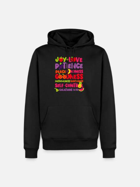 Christian Bible Verse Fruit Of The Spirit Galatian - Men's Premium Hoodie - black