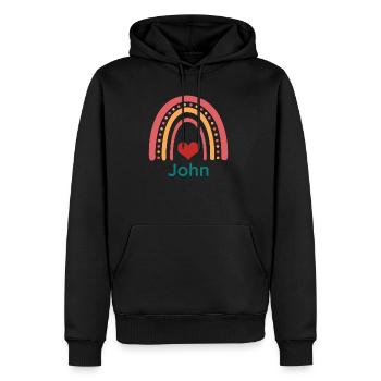 John Vintage Boho Rainbow - Men's Premium Hoodie - black - Front - Nico (187cm) & Julia (174cm)