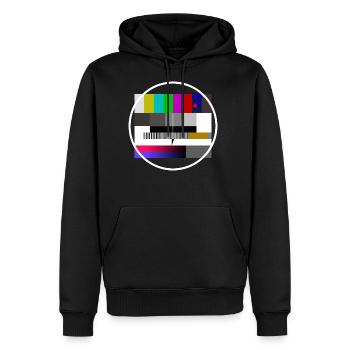 No signal TV screen FuBK - Men's Premium Hoodie - black - Front - Nico (187cm) & Julia (174cm)