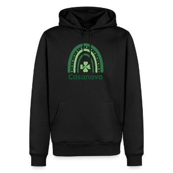 Casanova Clover Charm Boho Rainbow - Men's Premium Hoodie - black - Front - Nico (187cm) & Julia (174cm)