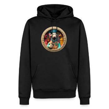 A Witty and Whimsical World - Men's Premium Hoodie - black - Front - Nico (187cm) & Julia (174cm)