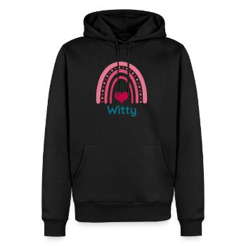 Witty Viva Magenta Boho Rainbow - Men's Premium Hoodie - black - Front - Nico (187cm) & Julia (174cm)