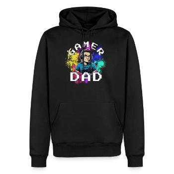 Gamer Dad - Men's Premium Hoodie - black - Front - Nico (187cm) & Julia (174cm)