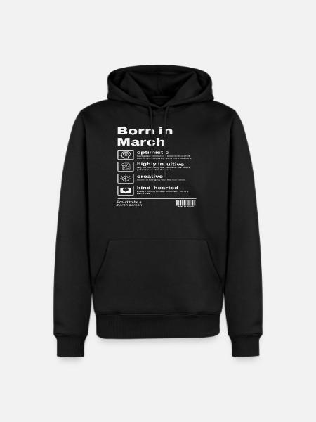 Born in March - Men's Premium Hoodie - black