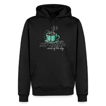 Coffee is the most important meal of the day - Men's Premium Hoodie - black - Front - Nico (187cm) & Julia (174cm)