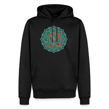 Om Yoga Tribal Goa Sign - Men's Premium Hoodie - black - Front - Nico (187cm) & Julia (174cm)