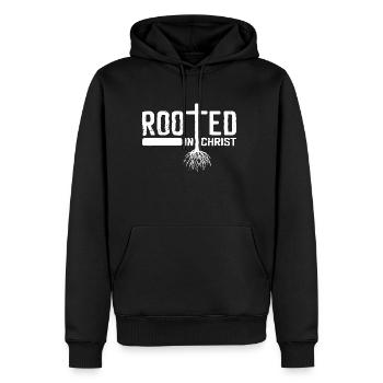 Rooted In Christ Christian Religious - Men's Premium Hoodie - black - Front - Nico (187cm) & Julia (174cm)