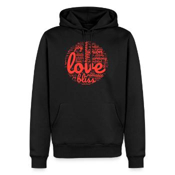 Circular Love Expressions - Men's Premium Hoodie - black - Front - Nico (187cm) & Julia (174cm)