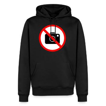 Photography prohibited stars quote hippie - Men's Premium Hoodie - black - Front - Nico (187cm) & Julia (174cm)