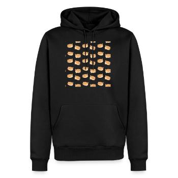 Cute Cat Loaf 80s - Men's Premium Hoodie - black - Front - Nico (187cm) & Julia (174cm)