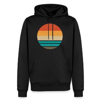 Abstract Sunset - Men's Premium Hoodie - black - Front - Nico (187cm) & Julia (174cm)