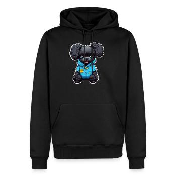 Poodle in Blue Pajamas - Men's Premium Hoodie - black - Front - Nico (187cm) & Julia (174cm)