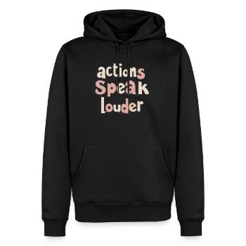 Actions speak louder - Men's Premium Hoodie - black - Front - Nico (187cm) & Julia (174cm)