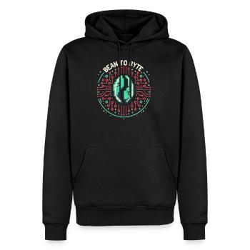 Bean to Byte - Futuristic Coffee Bean Tech - Men's Premium Hoodie - black - Front - Nico (187cm) & Julia (174cm)