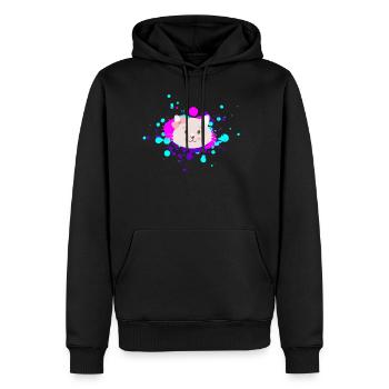 Cute Cat Face Art - Men's Premium Hoodie - black - Front - Nico (187cm) & Julia (174cm)