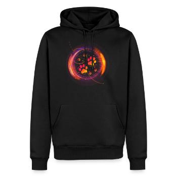 Futurist Paw print - Men's Premium Hoodie - black - Front - Nico (187cm) & Julia (174cm)