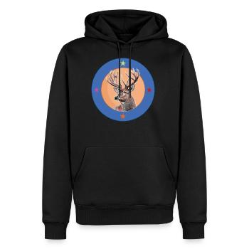 Deer Retro - Men's Premium Hoodie - black - Front - Nico (187cm) & Julia (174cm)
