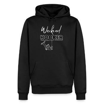 Weekend Hooker Shirt - Men's Premium Hoodie - black - Front - Nico (187cm) & Julia (174cm)