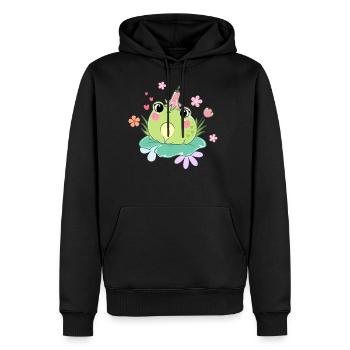 The Cutest Frog - Men's Premium Hoodie - black - Front - Nico (187cm) & Julia (174cm)