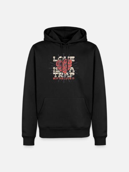 Love Is A Trap - Men's Premium Hoodie - black