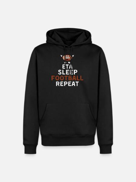Eat Sleep Football Repeat t-shirt - Men's Premium Hoodie - black
