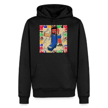 CLASSIC (HIGH QUALITY) - Men's Premium Hoodie - black - Front - Nico (187cm) & Julia (174cm)