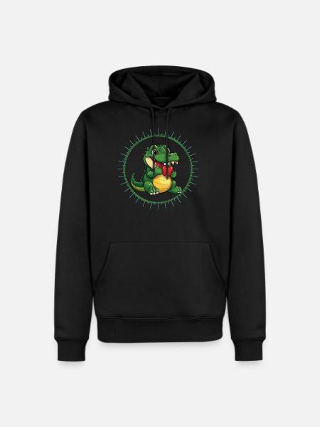 Alligator Apple Cute - Men's Premium Hoodie - black