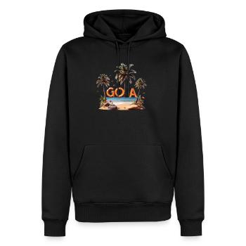 paradise goa design at the beach - Men's Premium Hoodie - black - Front - Nico (187cm) & Julia (174cm)