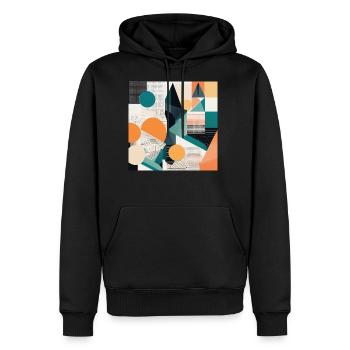 Minimalist Geometric Design with Depth Illusion - Men's Premium Hoodie - black - Front - Nico (187cm) & Julia (174cm)