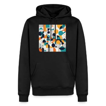 Minimalist Geometric Design with Depth Illusion - Men's Premium Hoodie - black - Front - Nico (187cm) & Julia (174cm)