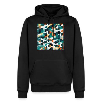 Minimalist Geometric Design with Depth Illusion - Men's Premium Hoodie - black - Front - Nico (187cm) & Julia (174cm)