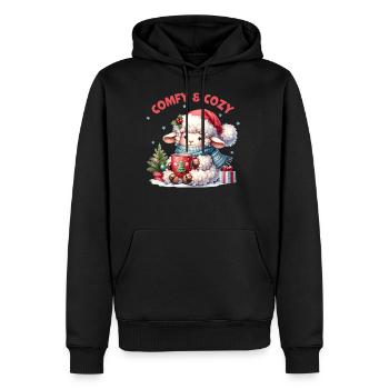Comfy Cozy, Cute Christmas - Men's Premium Hoodie - black - Front - Nico (187cm) & Julia (174cm)