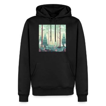 Forest Scene with Ghosts - Men's Premium Hoodie - black - Front - Nico (187cm) & Julia (174cm)