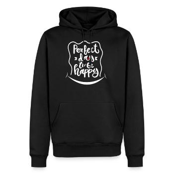 To Be Happy - Men's Premium Hoodie - black - Front - Nico (187cm) & Julia (174cm)