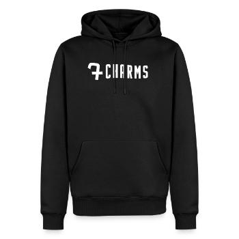 7Charms Logo Mono White - Men's Premium Hoodie - black - Front - Nico (187cm) & Julia (174cm)