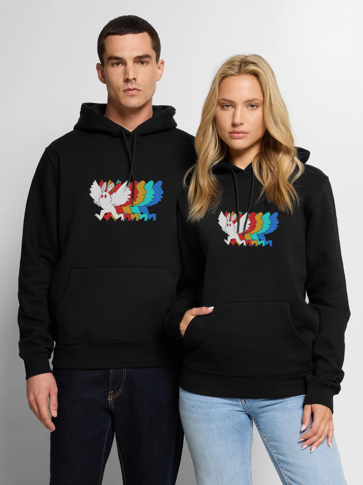 Cryptozoologist Cryptid Mothman - Men's Premium Hoodie - black - Front - Nico (187cm) & Julia (174cm)
