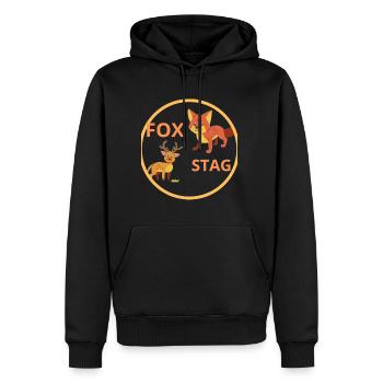 STAG AND FOX - Men's Premium Hoodie - black - Front - Nico (187cm) & Julia (174cm)