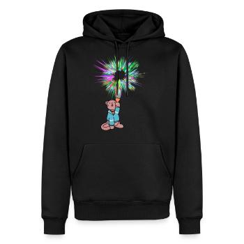 Cat with flashlight - Men's Premium Hoodie - black - Front - Nico (187cm) & Julia (174cm)