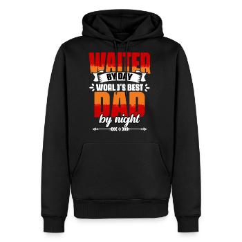 Awesome Waiter By Day World s Best Dad By Night - Men's Premium Hoodie - black - Front - Nico (187cm) & Julia (174cm)