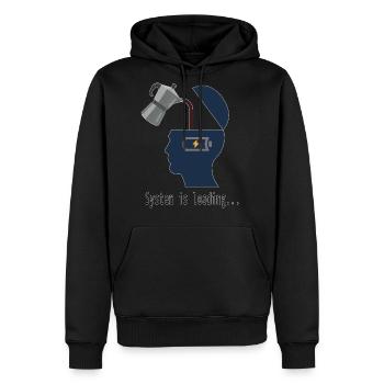 System is loading - Men's Premium Hoodie - black - Front - Nico (187cm) & Julia (174cm)