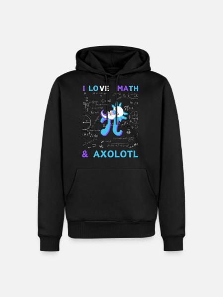 I Love Math And Axolotl For Math Enthusiasts. - Men's Premium Hoodie - black