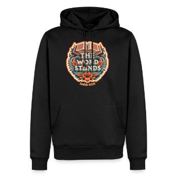 The Word Stands Isaiah 40:8 - Men's Premium Hoodie - black - Front - Nico (187cm) & Julia (174cm)